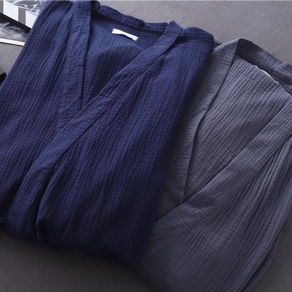 Новый весенне-осенний японский халат-кимоно для пары, хлопковый креповый халат, мужской халат-кимоно, мужская одежда для сна