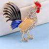 Zodiac Painted Rooster Brooch Diamond Animal Series Pin Suit Coat Corsage Clothing Button Pin