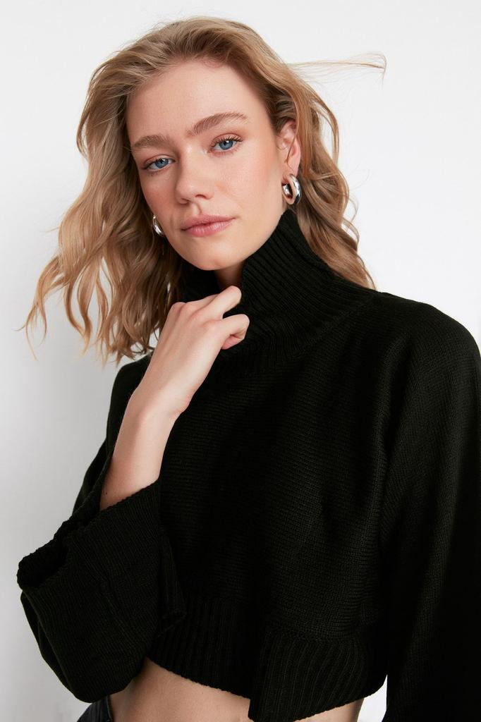 Женский свитер в элегантном стиле, супер укороченный базовый трикотажный свитер с камнями