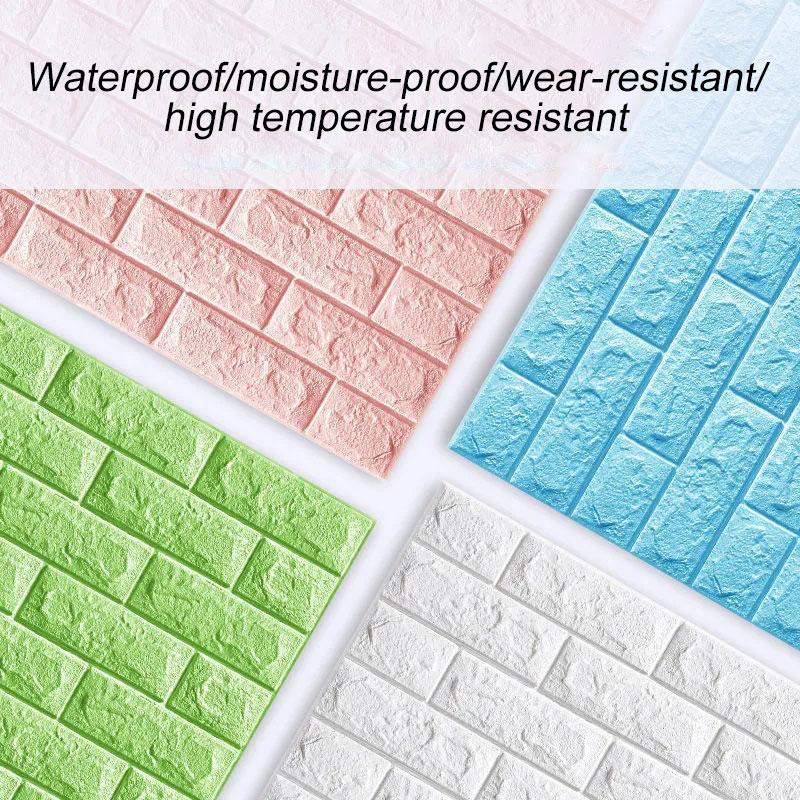 5/12 шт. Самоклеящиеся обои Отклей и приклей 3D стеновые панели Гостиная Кирпичные наклейки Спальня Детская комната Кирпичная бумага Домашний декор