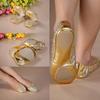 Women Girl Canvas Belly Dance Shoes Slipper Flat Ballet Gymnastics Dancing Shoes