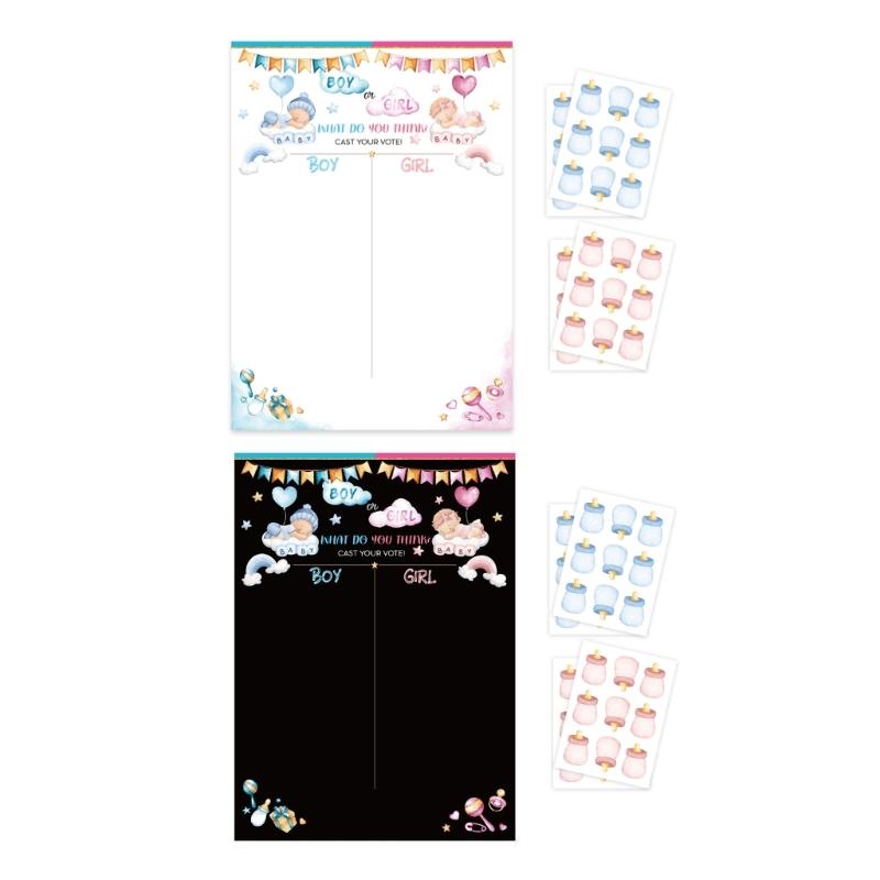 Игра на определение пола для вечеринки Baby Shower с плакатом 36 шт. наклеек для голосования «Девочка или мальчик» для определения пола. Праздничные принадлежности