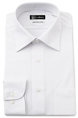 I-shirt Мужская однотонная белая рубашка, не требует глажки, эластичная, ультрабыстросохнущая, приталенного кроя, с длинным рукавом, без глажки, устойчивая к складкам, 004, Белый, Regular C