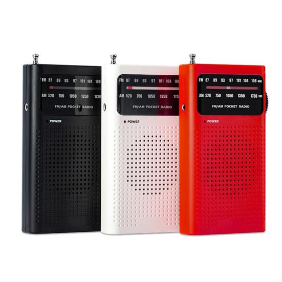 Портативное радио с разъемом для наушников 3,5 мм, чистый стереозвук, простое в использовании портативное AM/FM-радио с питанием от батареи