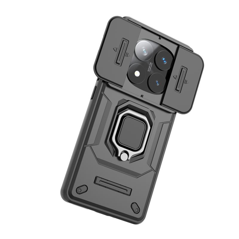 For Xiaomi Redmi Note 14 Pro Plus 5G Case Slide Camera Shockproof Armor Case For Redmi Note 14 Pro+ Magnetic Ring Stand Cover