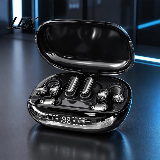 Adjustable EQ Sound Headphones 3-in-1 Wireless Earbuds with Chargeable Power Bank Case, 3 Pairs Interchangeable Clip/in-Ear/Sleep Portable Charging