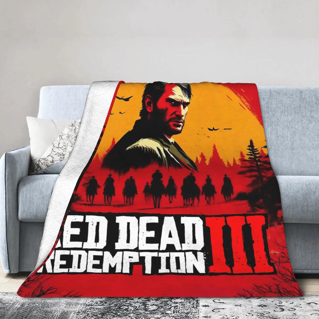 Фланелевое одеяло для видеоигры RDR, мягкий зимний плед для спальни, дивана, покрывало с графическим рисунком для девочек и мальчиков