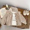Autumn 2025 Baby Girl Ruffle Collar Knit Cardigan Sweater (0-3 Years)