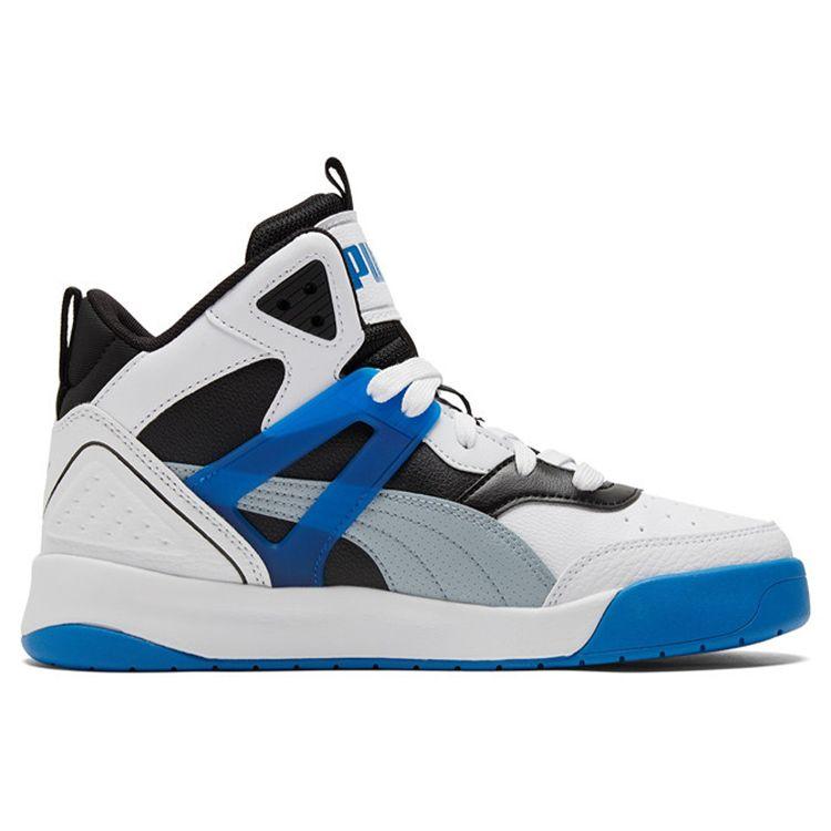 Puma Кожаные кроссовки Backcourt Retro с высоким верхом Унисекс кроссовки Белые Синие Черные 374139-10