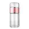 1 PC Glass Cup Red/Silver Double-layer Large-capacity Tea-separating Glass Cup 360ml, 420ml, 450ml Drinkware Water Bottles