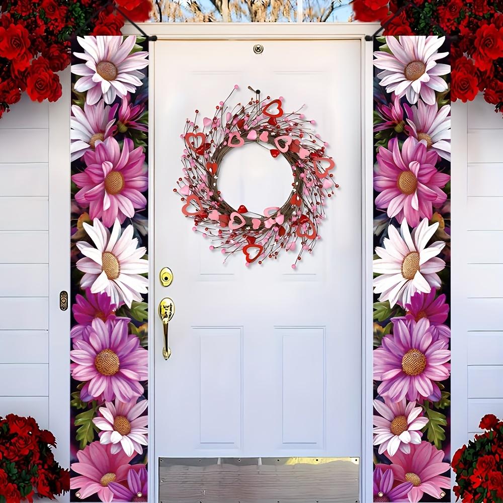 2pcs Spring Daisy Indoor/Outdoor Door Couplet Multicolor Polyester