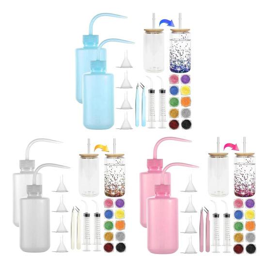 Снежный шар тамблер принадлежности набор DIY аксессуаров снежный тамблер стартовый набор с бутылочками с блестками бутылочки для выдавливания воронки пинцет
