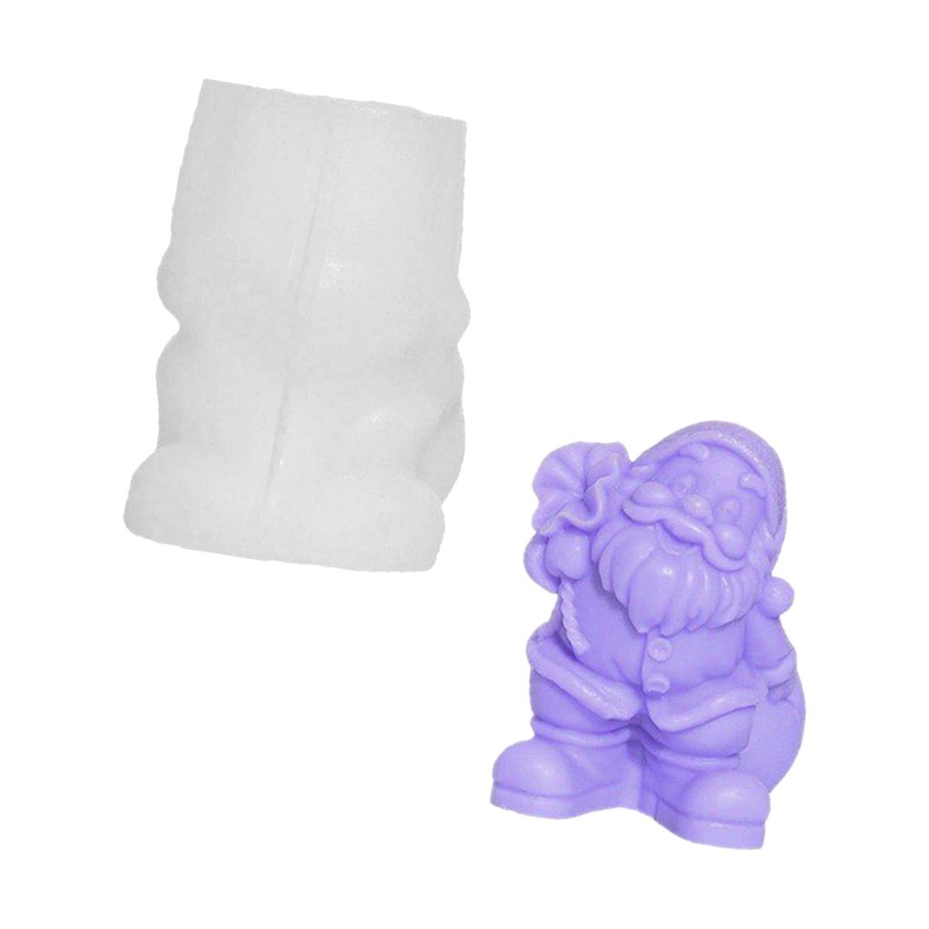 Santa Claus Candle Mould Christmas Silicone Molds Ornament Molds Castings Molds Handmade Plasters Molds Craft Supplies