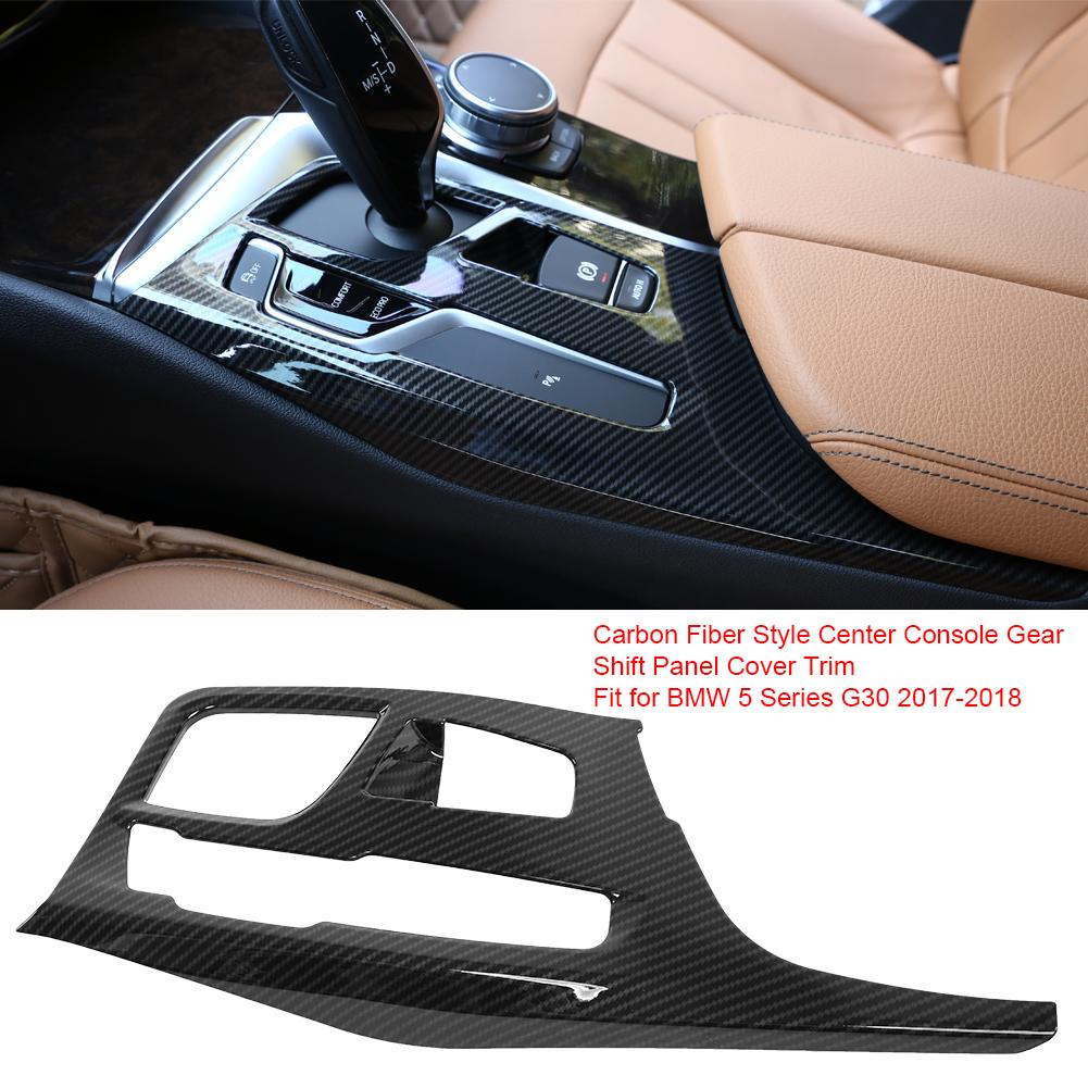 Carbon Fiber Style Center Console Gear Shift Panel Cover Trim for 5 Series G30 2017‑2018