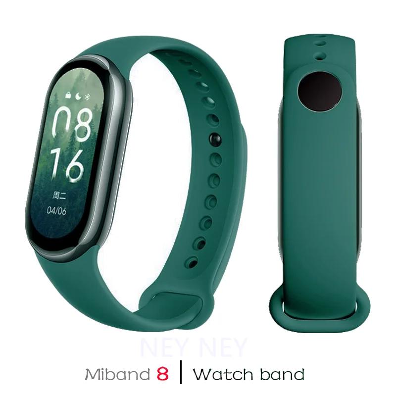 Спортивный ремешок для Xiaomi Mi band 8-9 NFC, сменный ремешок miband8, силиконовый браслет, умный браслет 8, водонепроницаемые ремешки для часов, аксессуары