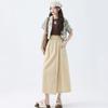 Female Summer Solid Calf-length Trousers Harajuku Wide Leg Pants for Women Casual Elastic High Waist Pocket Skirt Pants