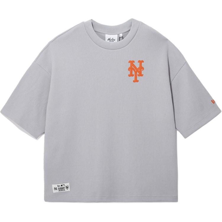 New Era SS25 New York Mets Свободная повседневная футболка с коротким рукавом и спущенной линией плеча Унисекс Футболки 60756044