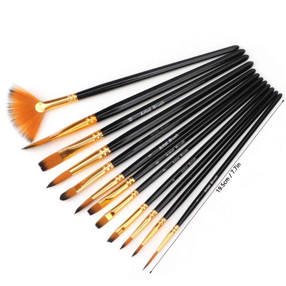 12PCS Comfortable grip Special Shape Paint Brushes Handmade craft painting