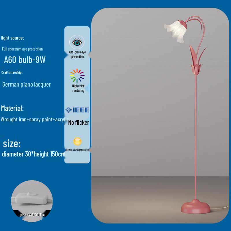 Romantic Pastoral Flower Bedside Lamp for Cozy Bedroom Atmosphere