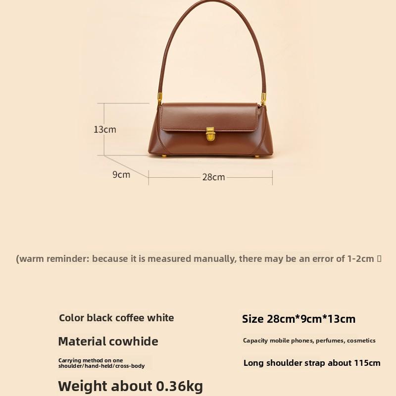 Niche Baguette Bag Women's Leather Internet Celebrity Armpit Bag Summer French Shoulder Bag Leather Women's Bag