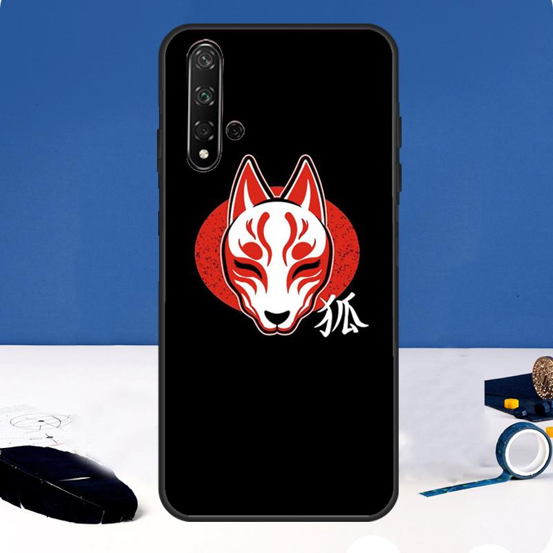 Японский чехол-маска лисы Кицунэ для Huawei Nova 12i 7i 8i 11i 12s 11 9 10 SE Y60 Y61 Y70 Y72 Y73 Y90 Y91 P30 P40 Lite