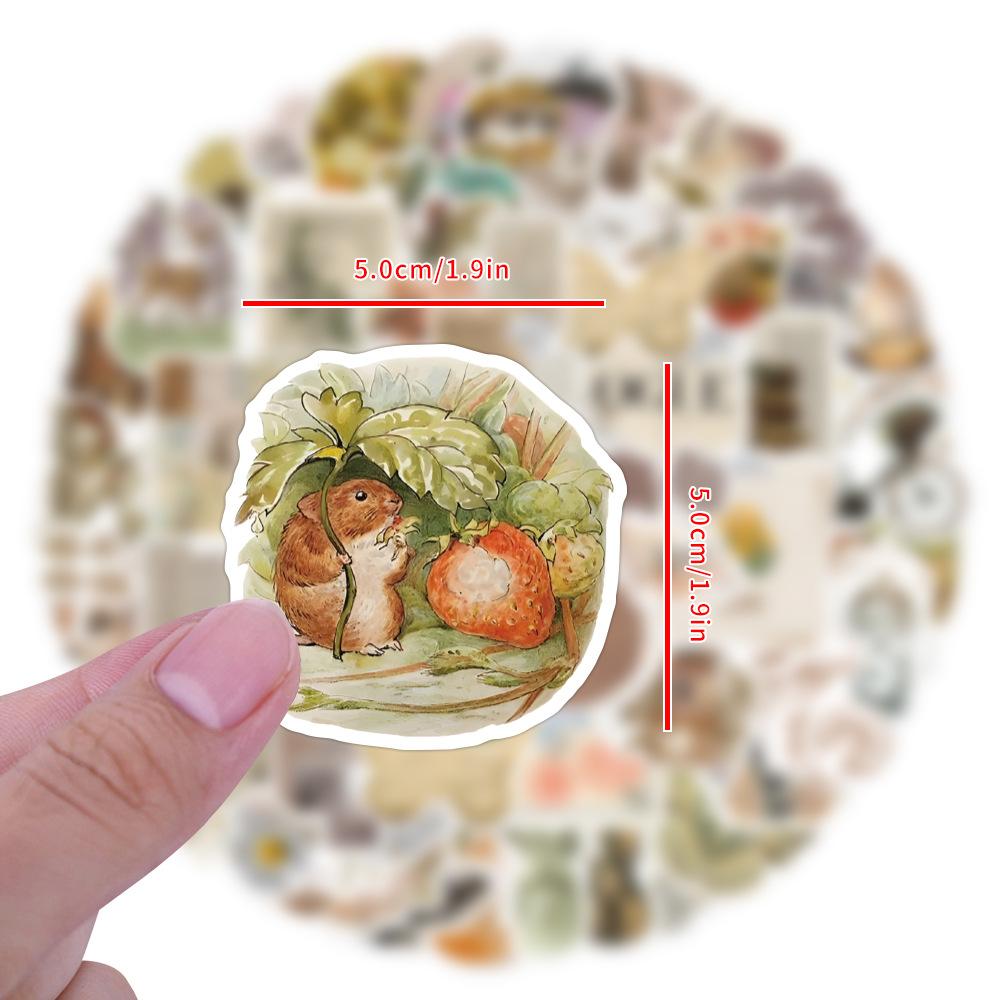 100 Cartoon Retro Style Pattern Stickers Personalized Decorative Suitcase Notebook Personalized Waterproof Stickers