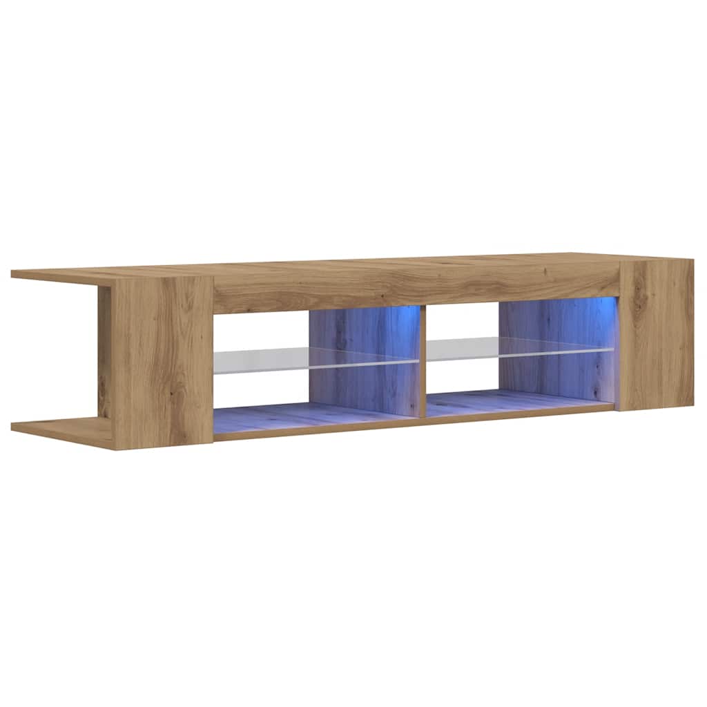 Vidaxl Szafka Pod Tv Z Oświetleniem Led, Dąb Artisan, 90X39X30 Cm