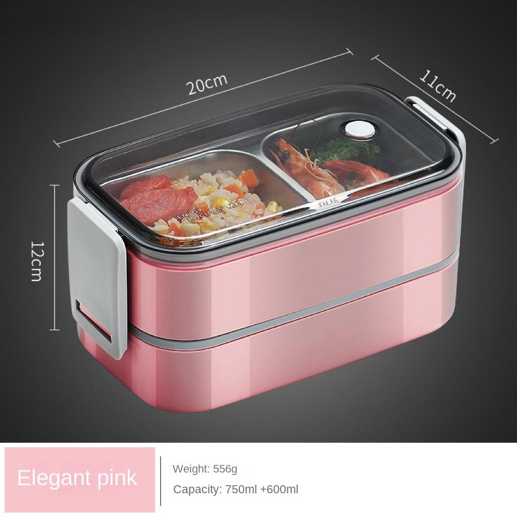 Ланч-бокс из нержавеющей стали 304 для взрослых, детей, школы, офиса, 2 слоя, переносные решетки для микроволновки, контейнеры для хранения еды Bento