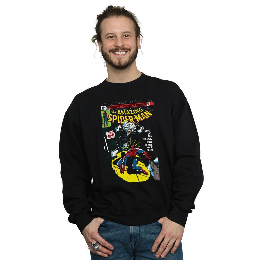 Marvel Mens Spider-Man Black Cat Cover Sweatshirt