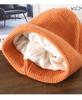 Solid Color Winter Fluffy Fleece Beanies Warm Acrylic Knitted Custom Made Fuzzy Beanie Hat