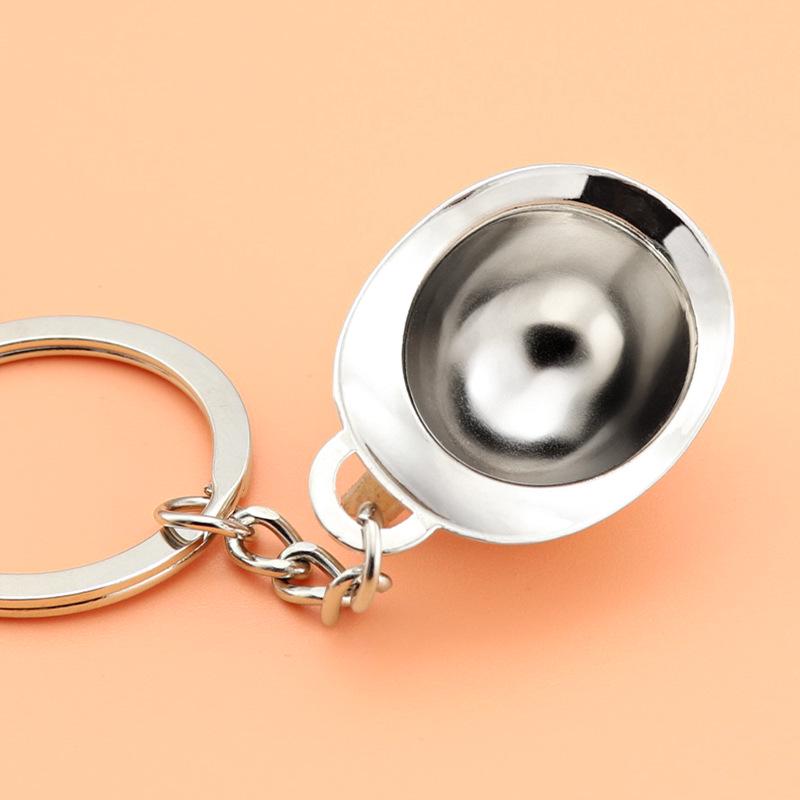 Custom Safety Keychain: Construction & Fire Helmet with Extinguisher