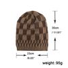 Autumn and Winter New Velvet Two-color Checkered Pullover Hat Knitted Wool Hat