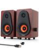 Small PC Speaker Computer Speaker Wooden Speaker PC Speaker Stereo Speaker Integrated 2 Speaker Drivers 12W USB Powered Deep Bass USB Input Stereo