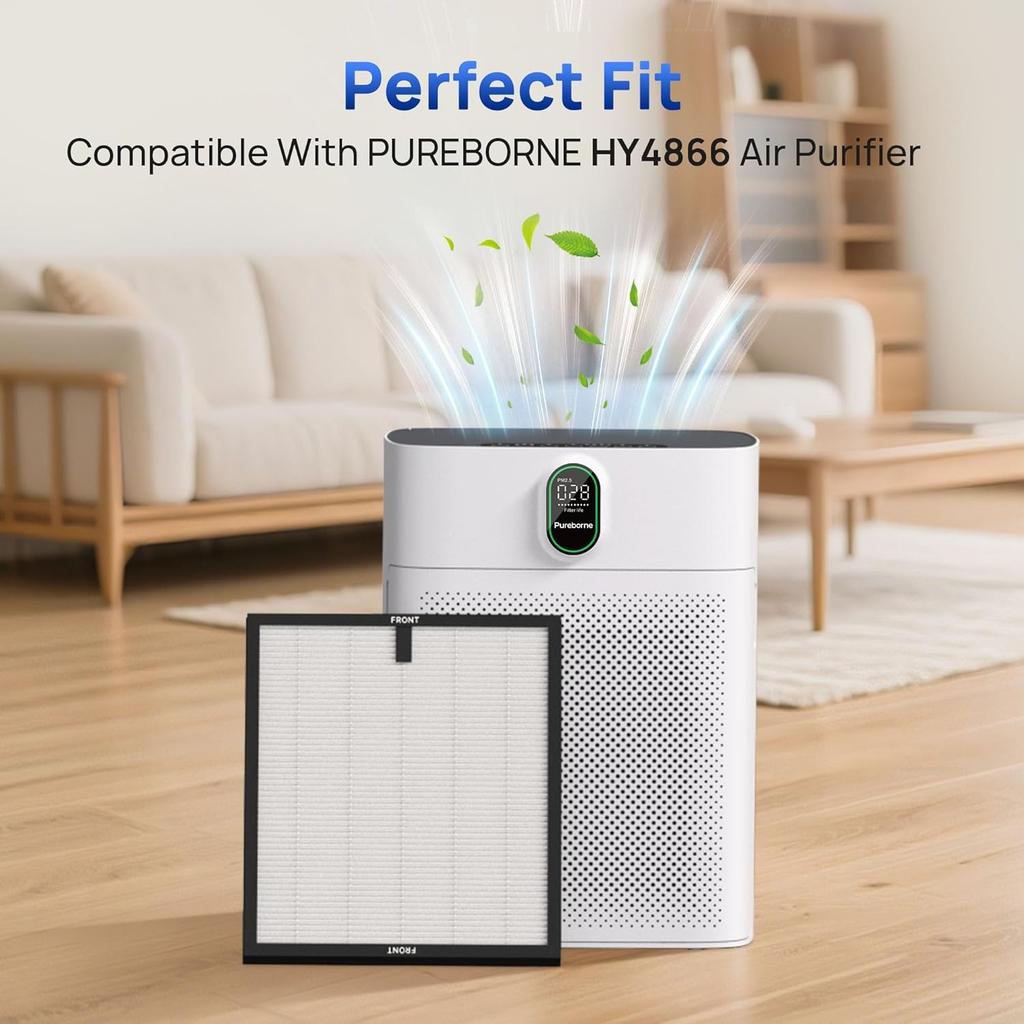 HY4866 Сменный фильтр для очистителя воздуха HY4866 и HY4866WF, настоящий HEPA-фильтр, совместимый с очистителем воздуха MORENTO HY4866, 2 шт.