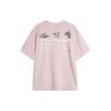 Li Ning Sports Fashion Series Letter Print Loose Round Neck Short Sleeve T-Shirt Men Tops Light-Pink AHSUA29-3