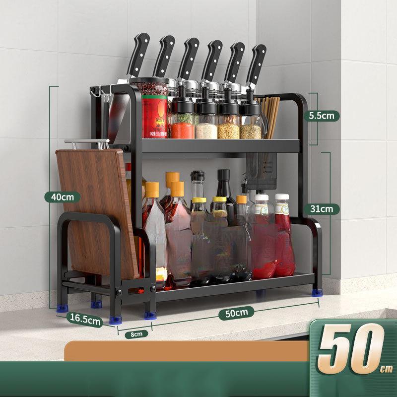 2/3-слойная кухонная полка для хранения, стеллаж для хранения приправ из нержавеющей стали, полка для палочек для еды, органайзер, органайзер для банок с ножами, аксессуары для дома, без перфорации