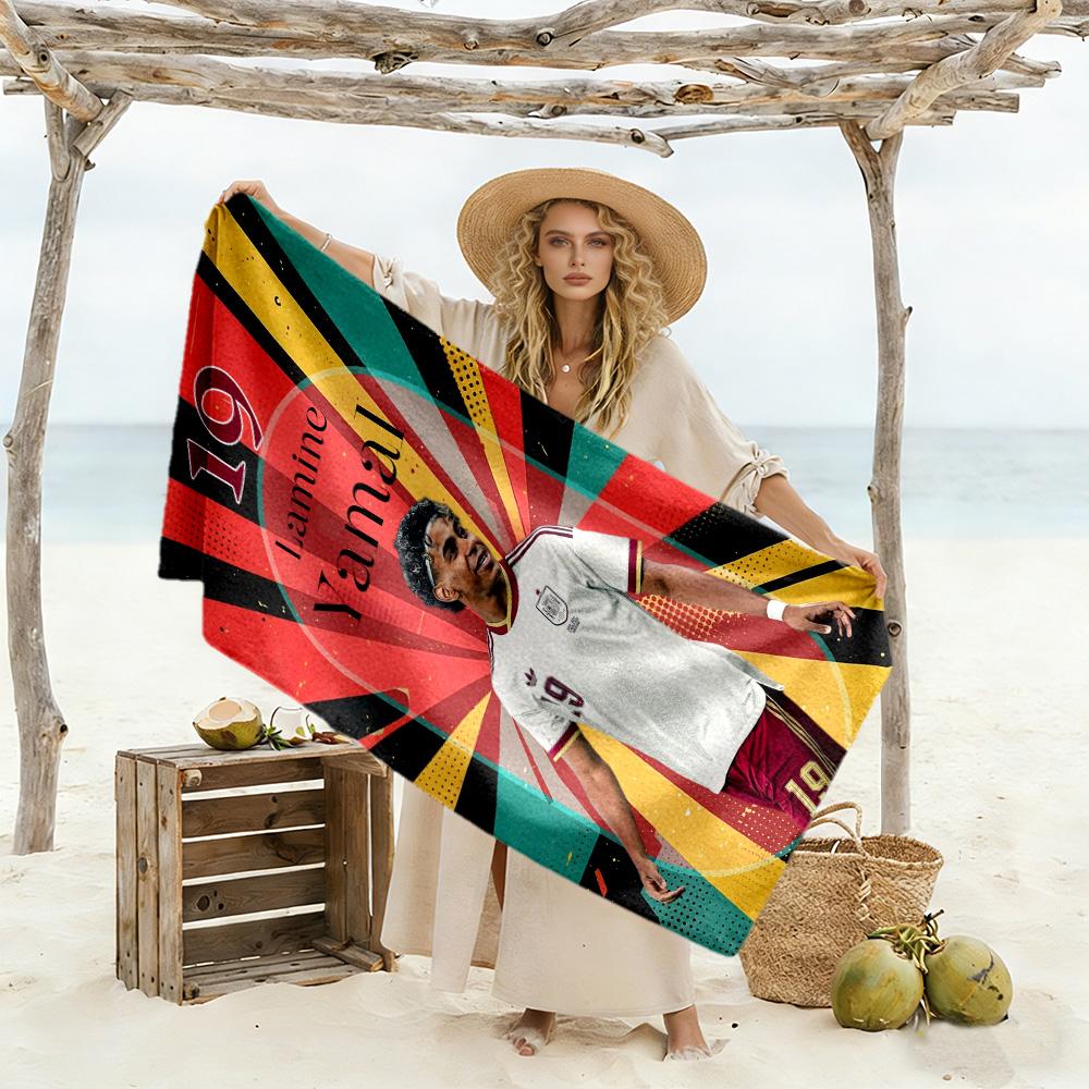 Yamal Star Boy: Yamal's Journey Beach Towel Quick-Dry Soft Microfiber Comfortable Lightweight