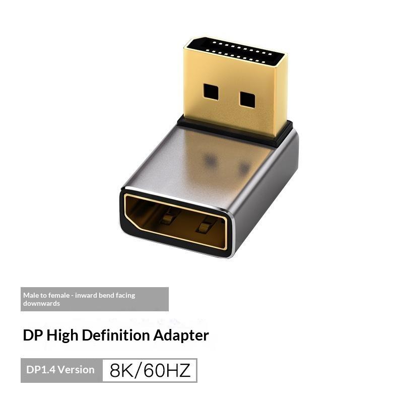 Угловой DP 1.4 Адаптер DisplayPort Папа-Мама 90-градусный Разъем для Подключения Домашнего Офисного ПК Ноутбука Монитора