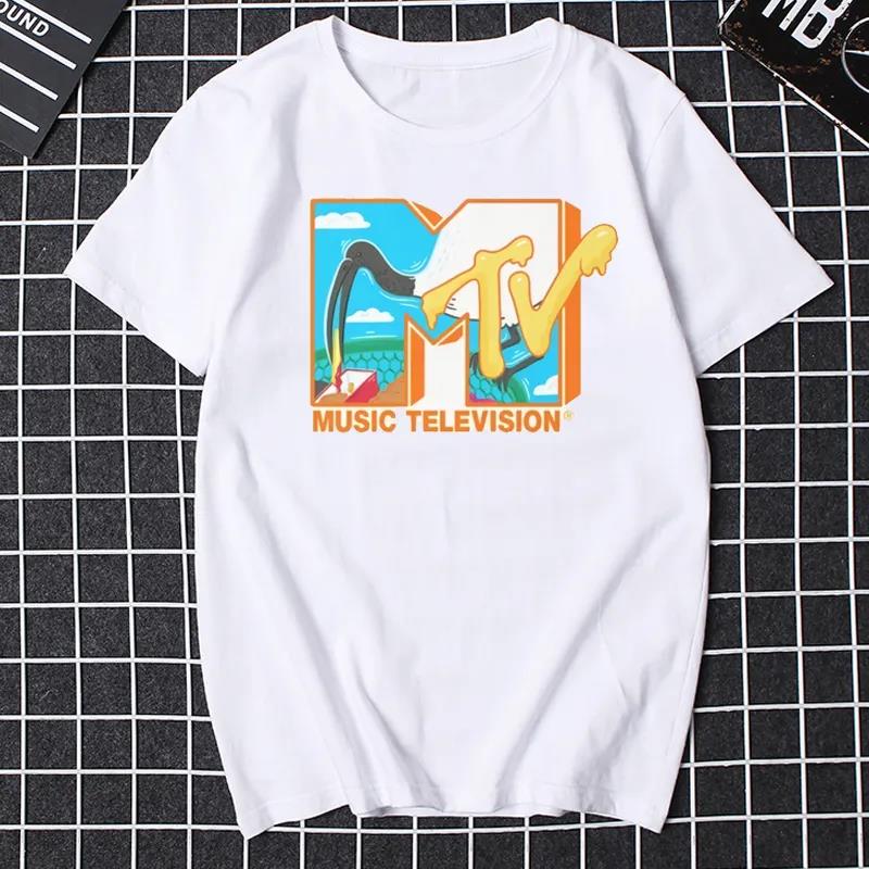 Графическая футболка MTV Music Television Женская Смешная Унисекс Одежда Мода Хип-Хоп ТВ Футболка Большого Размера 100% Хлопок Унисекс Футболка