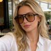 Новые Популярные Модные Квадратные Женские Солнцезащитные Очки Большого Размера Ретро Мужские Солнечные Очки Женская Мода Зеркальные для Улицы Oculos