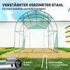 Polytunnel Greenhouse with Plastic Cover and Steel Frame, Walk-In Greenhouse Tent with Roll-Up Doors, Green