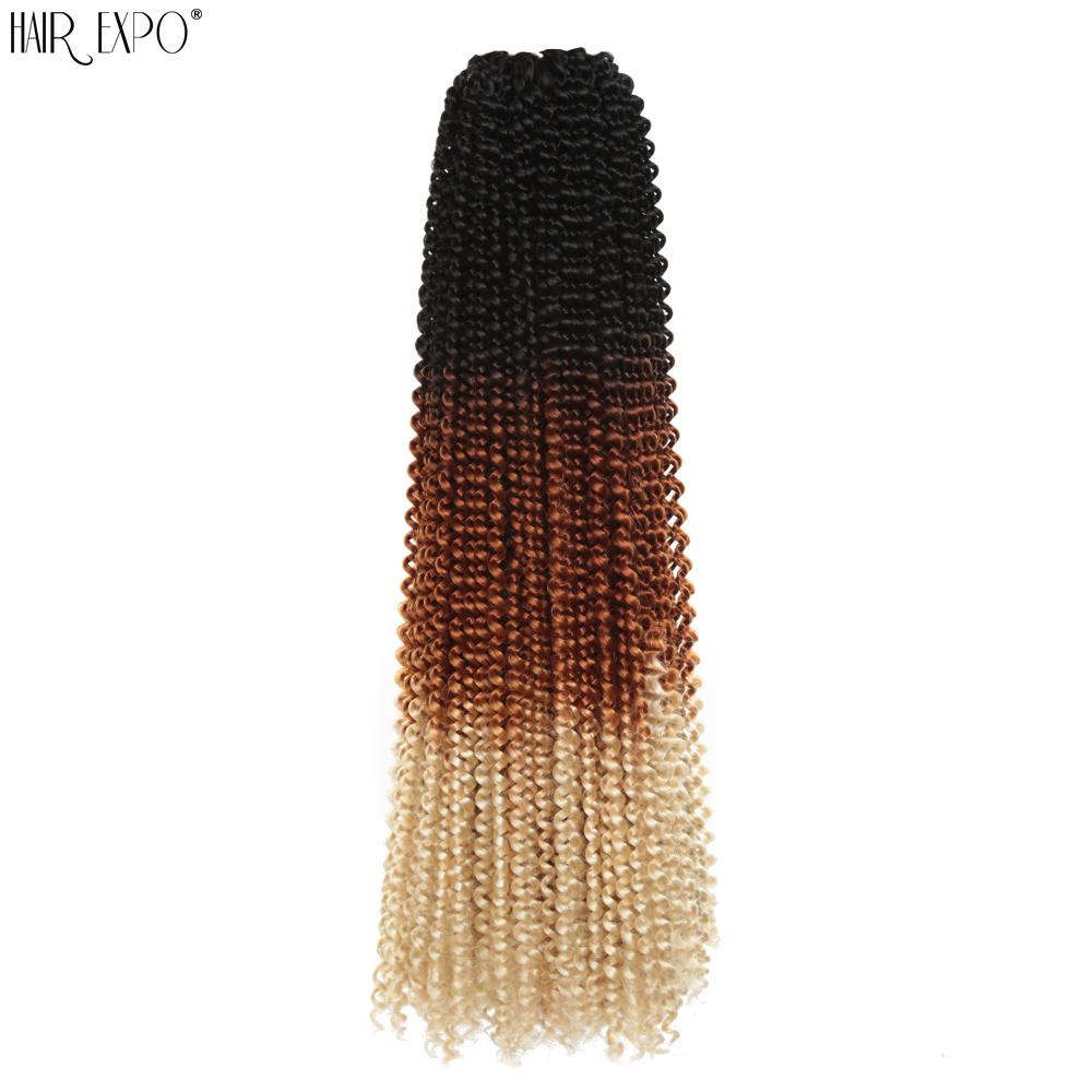 22"Passion Twist Crochet Hair Synthetic Braiding Hair Pre-Looped Water Hair Extensions Ombre Pre-Twisted Braids Hair Expo City