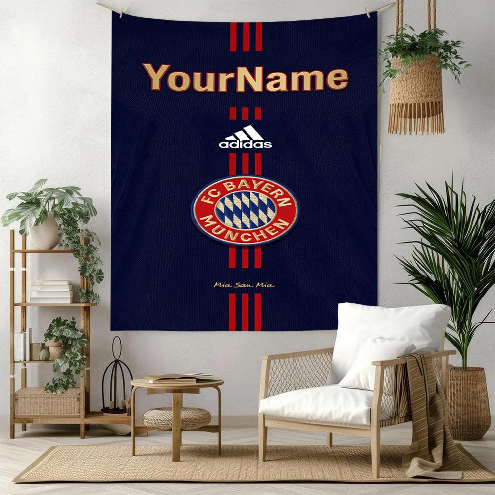 Bayern Munich Custom Your Name Wall Decor Tapestry Art For Pet Memorial Birthdaywedding Party Backdrop Family Gift