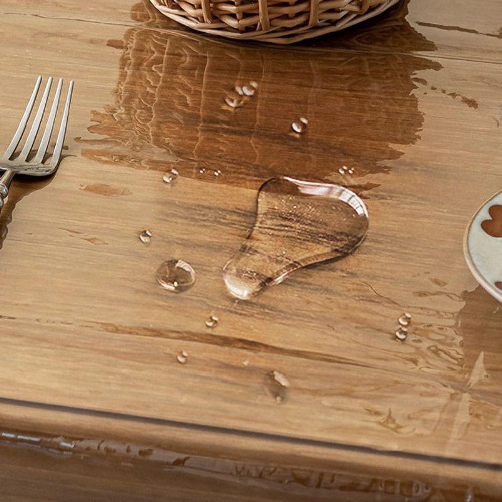 Практичная водонепроницаемая ПВХ скатерть в европейском стиле, маслостойкая подкладка на стол, прозрачная скатерть-дорожка с кружевной вышивкой, для кофейного столика