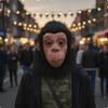 Латексный капюшон с реалистичной имитацией примата, носимый косплеерами