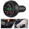 12V 24V LED 3 in 1 Car Volt Meter Car Cigarette Ligter Digital Voltmeter Gauge Thermometer USB Charger Voltage Meter Universal