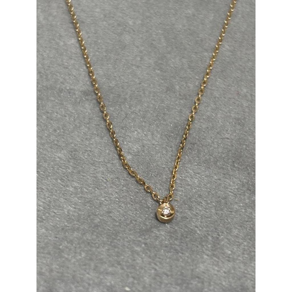 Used K10 Gold Solitaire Diamond Necklace