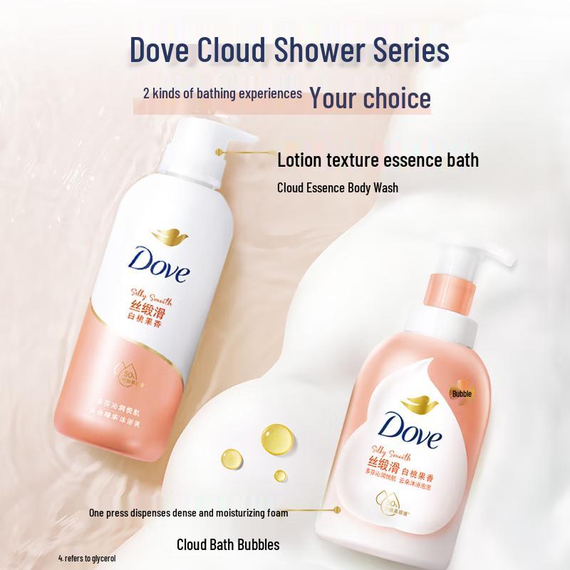 DOVE Нежный пенный мусс для душа «Белый персик» 400 г