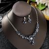 Exquisite Necklace Earrings Set Shining Crystal Necklace Set Princess Rhinestone Jewelry Set  Women
