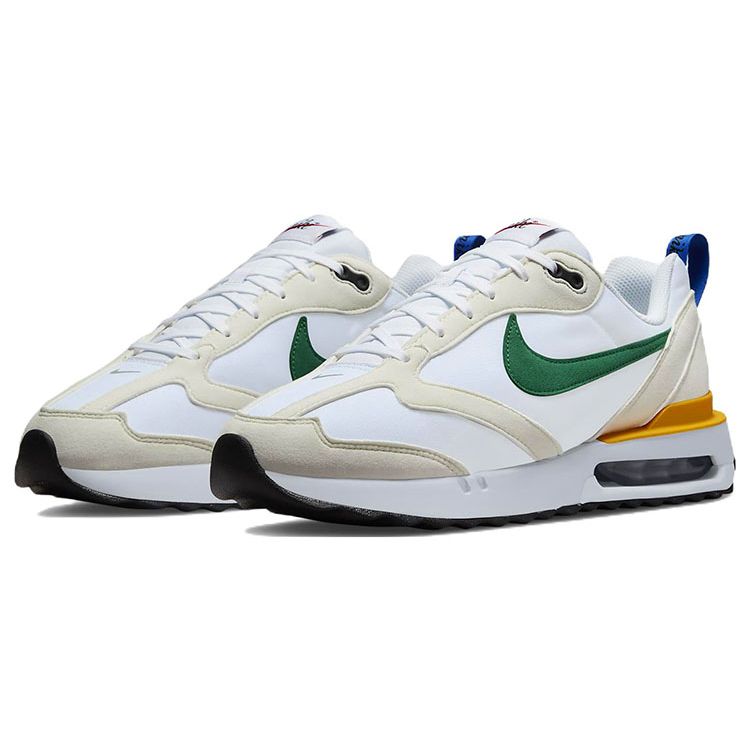 Nike Air Max Dawn Fabric Leather Sports Comfort Shock Absorbing Slip Anti-Slip Wear Устойчивые к низким верхам повседневные туфли мужские кроссовки Белый Зеленый DV3489-100